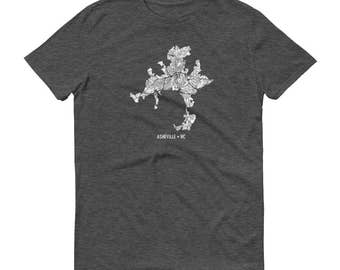 Asheville NY Map T-Shirt: Nordcarolina Geschenk T-Shirt