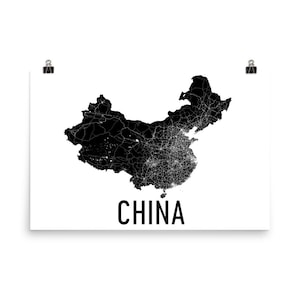 Chine, carte de Chine, Art chinois, Chinese Wall Art, China impression, Chine Art, carte du pays Decor chinois, en Chine, carte, Chine chinois Decor