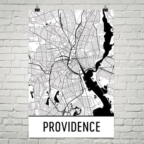 Providence RI Map Print, Modern Wall Art