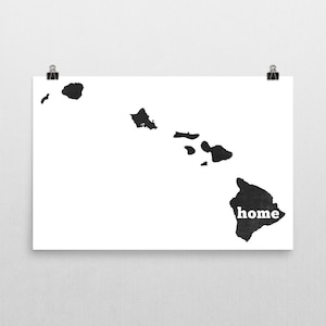 Maison de Hawaii, carte de Hawaii, Hawaii impression, Hawaii Art, Hawaii Wall Art, Hawaii affiche, cadeau hawaïen, Hawiian des îles, Hawaii Decor