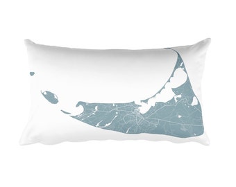 Nantucket Map Pillow: Modern City Street Art, USA Made