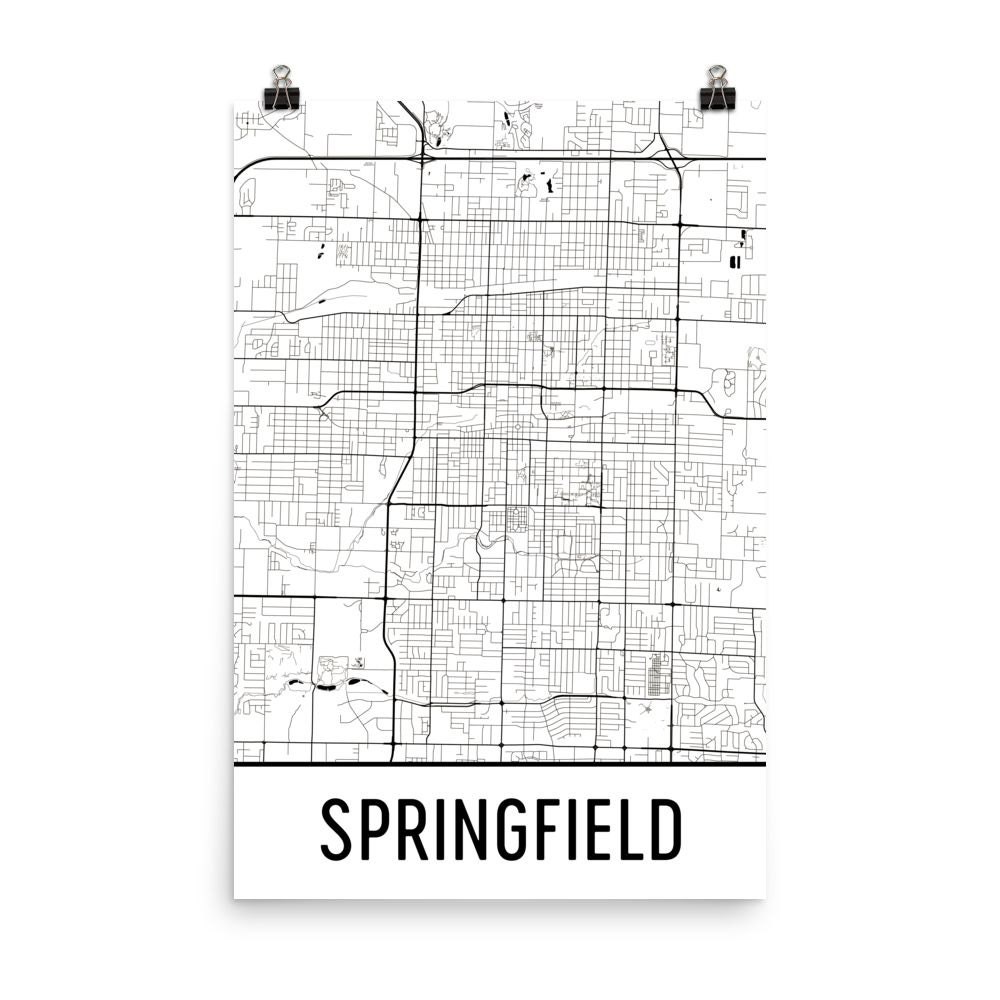 Map Of Springfield Mo Area Springfield Map Springfield Mo Art Springfield Print | Etsy India