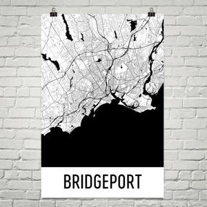 Bridgeport Map, Bridgeport Art, Bridgeport Print, Bridgeport CT Poster, Bridgeport Wall Art, Map of Connecticut, Gift, Decor, Map Art