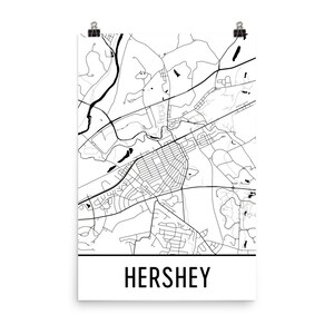 Hershey Map Hershey Art Hershey Print Hershey PA Poster - Etsy