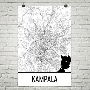 Kampala Map, Kampala Art, Kampala Print, Kampala Uganda Poster, Kampala Wall Art, Ugandan Gifts, Ugandan Decor, Uganda Map, Uganda Art