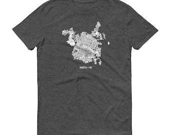 Raleigh NC Map Shirt: North Carolina Gift Tee