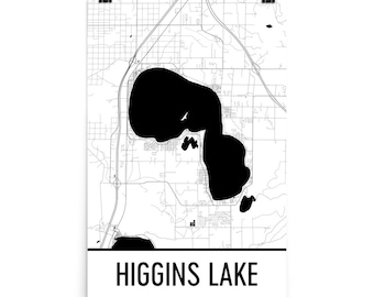 Landkarte von Higgins Lake Lake Portugiese