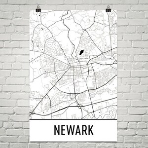 Newark DE Map, Newark Art, Newark Print, Newark Delaware Art Poster, Newark Wall Art, Newark Gift, Map of Newark, Newark Poster, Modern, Art