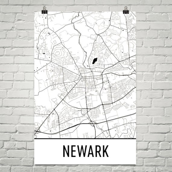 Newark DE Map Newark Art Newark Print Newark Delaware Art Etsy