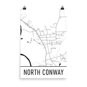 North Conway Map, North Conway Art, North Conway Print, North Conway NH Art Poster, North Conway Wall Art, Map of North Conway, Decor, Gift