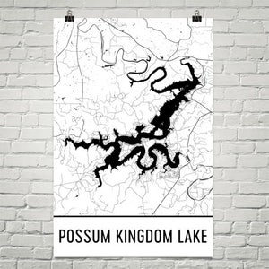 Possum Unido lago Texas, Possum Unido lago TX, Possum Unido lago mapa, Texas, mapa de lago, Possum Unido lago arte, TX arte, signo de lago