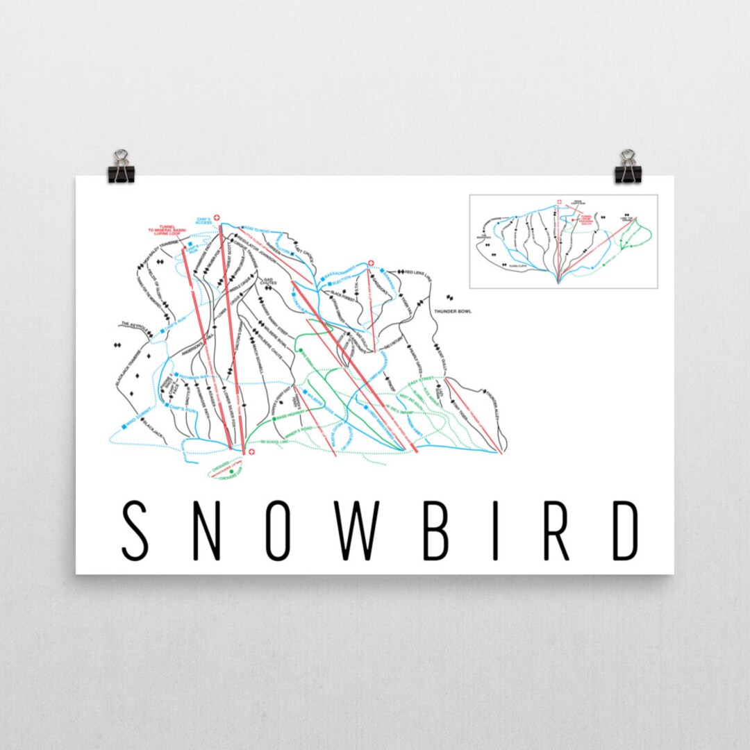 Snowbird Ski Map Art Snowbird - Il 1080xN.1070318874 P20v 