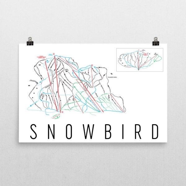 Snowbird Ski Map Art, Snowbird Utah, Snowbird Trail Map, Snowbird Ski Resort Print, Utah Art, Utah Map, Utah Print, Utah Poster, Salt Lake