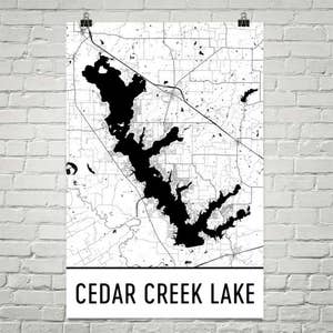 Cedar Creek lago Texas, Cedar Creek Lake TX, cedro Creek lago mapa, Texas, decoración de la casa del lago, lago mapa, Cedar Creek TX, pesca, paseos en barco