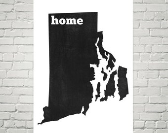 Rhode Island Map Art Print: Modern Home Decor