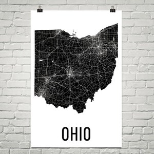 Ohio State, Ohio Map, Ohio Art, Ohio Print, Ohio Wall Art, Ohio Sign, Ohio Gifts, Ohio Decor, Ohio Poster, Map of Ohio, Ohio Home, OH