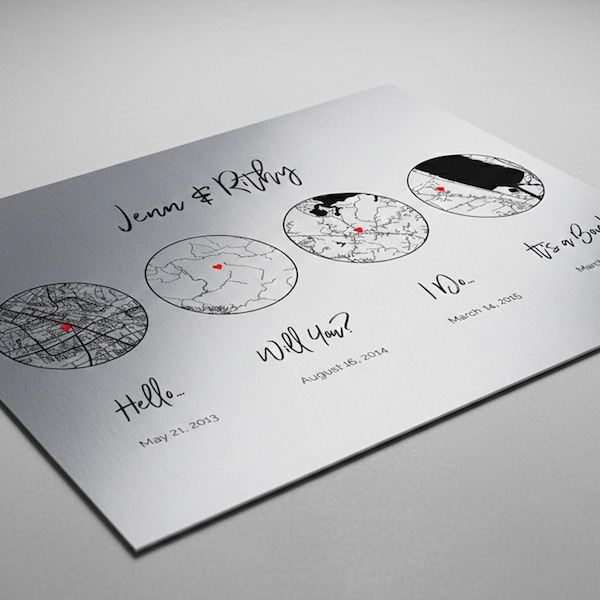 Mapa personalizado del 10.º aniversario: Lata de aluminio «Hola, ¿quieres?, ¿quieres?»