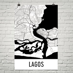 Lagos Map, Lagos Art, Lagos Print, Lagos Nigeria Poster, Lagos Wall Art, Lagos Poster, Lagos Gift, Lagos Decor, Lagos Map Art, Art Print