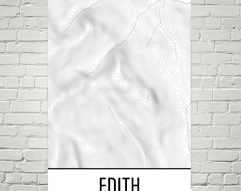 Mount Edith Cavell Topographic Map Print: Banff National Park Poster