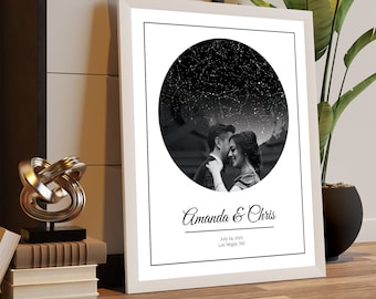 Night Sky Print, Custom Star Map, Photo Print, Wedding Gift, Constellation, Wedding Anniversary Gift, Personalized Gift, Engagement Gift