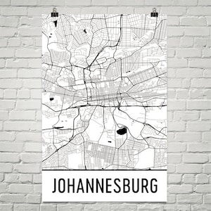 Johannesburg Map, Johannesburg Art, Johannesburg Print, Johannesburg South Africa Poster, Johannesburg Wall Art, Gift, Johannesburg Map Art