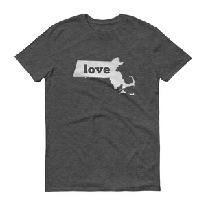 Massachusetts &#39;Love&#39; Map T-Shirt: State Pride Tee