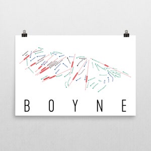 Boyne Ski kaart kunst, Boyne Michigan, Boyne Trail kaart, Michigan kunst, Michigan geschenk, Michigan Decor, Michigan Print, Michigan Poster, ski's Art