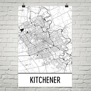 Kitchener Map, Kitchener Art, Kitchener Print, Kitchener ON Poster, Kitchener Wall Art, Ontario Gifts, Map of Ontario, Canada Poster, Decor