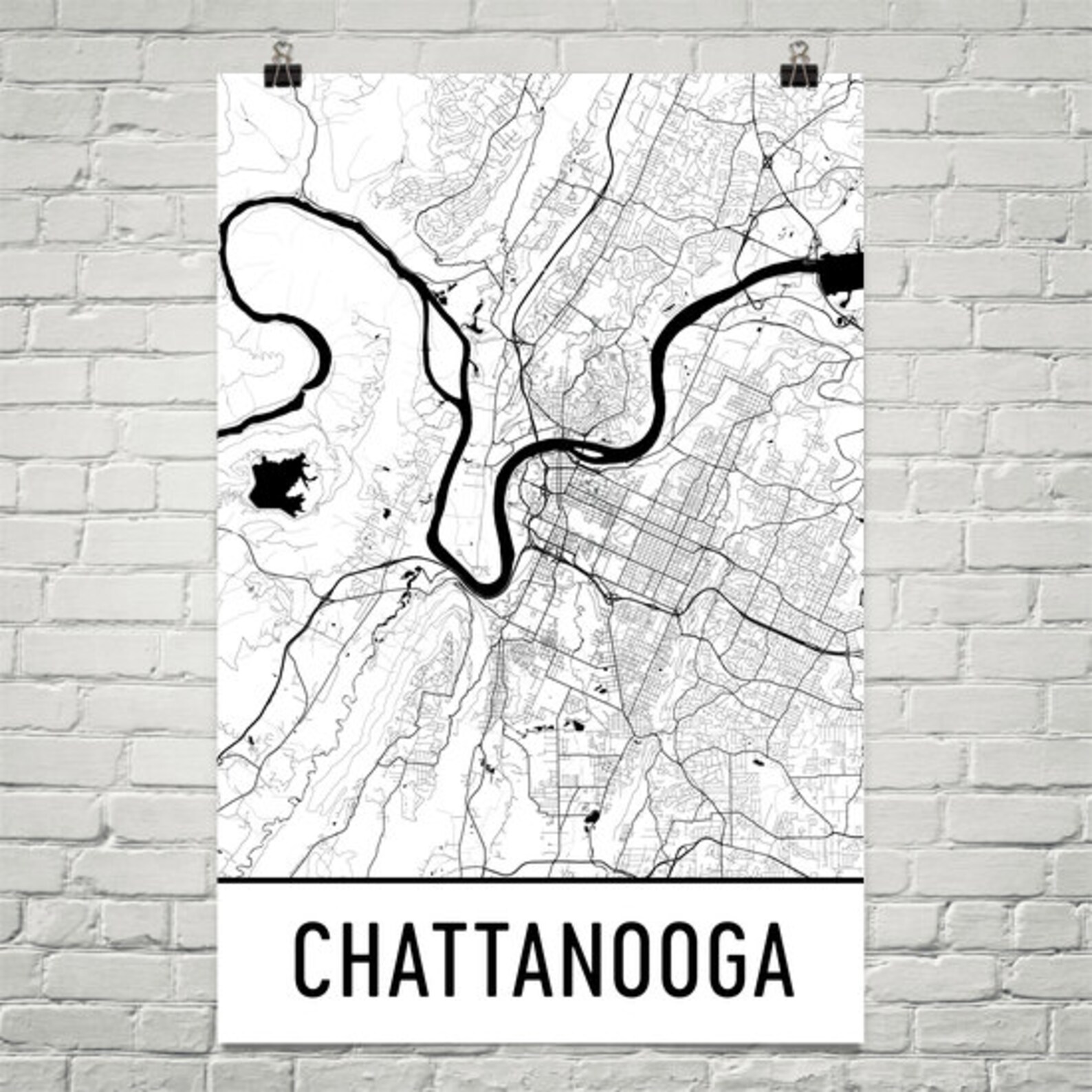 Chattanooga Map Chattanooga Art Chattanooga Print - Etsy
