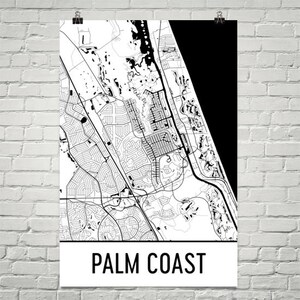 Palm Coast kaart, Palm Coast kunst, Palm Coast Print, Palm Coast, FL Poster, Palm Coast kunst aan de muur, als cadeau, kaart van Florida, Florida Poster, Decor