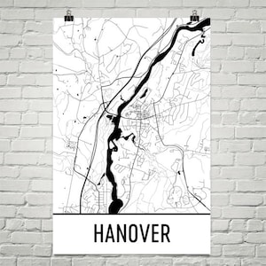 Mapa de Hannover Hannover, mapa arte, Hannover impresión, Hanover NH cartel, Hannover pared arte, Hannover regalo, del cartel de New Hampshire, New Hampshire, arte