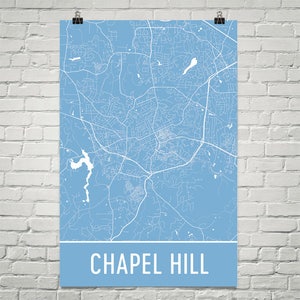 Chapel Hill Map, Chapel Hill Art, Chapel Hill Print, Chapel Hill NC Art ...