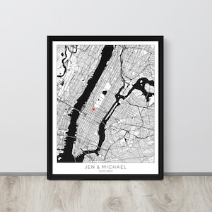 1 Year Anniversary Gift For Husband, 1 Year Anniversary Gift For Wife, Poster, Anniversary Gift, Personalized Map, Paper image 1
