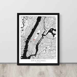 Regalo de aniversario de 1 año para esposo, regalo de aniversario de 1 año para esposa, póster, regalo de aniversario, mapa personalizado, papel