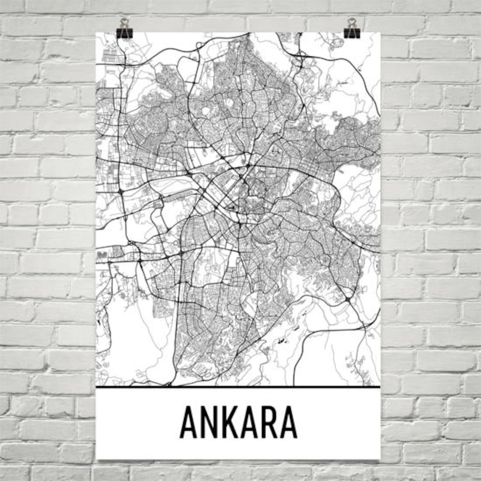 Ankara Map Ankara Art Ankara Print Ankara Turkey Poster | Etsy