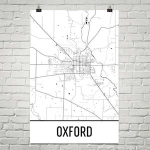 Oxford Map, Oxford Art, Oxford Print, Oxford OH Poster, Oxford Wall Art, Oxford Gift, Map of Ohio, Ohio Poster, Ohio Decor, Ohio State, Ohio