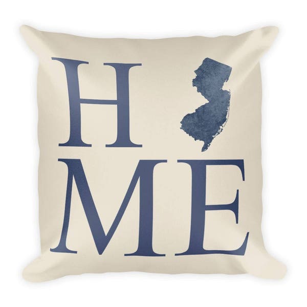 New Jersey Pillow, New Jersey Gifts, New Jersey Decor, New Jersey Home, New Jersey Throw Pillow, New Jersey Art, Jersey Map, Made, Cushion