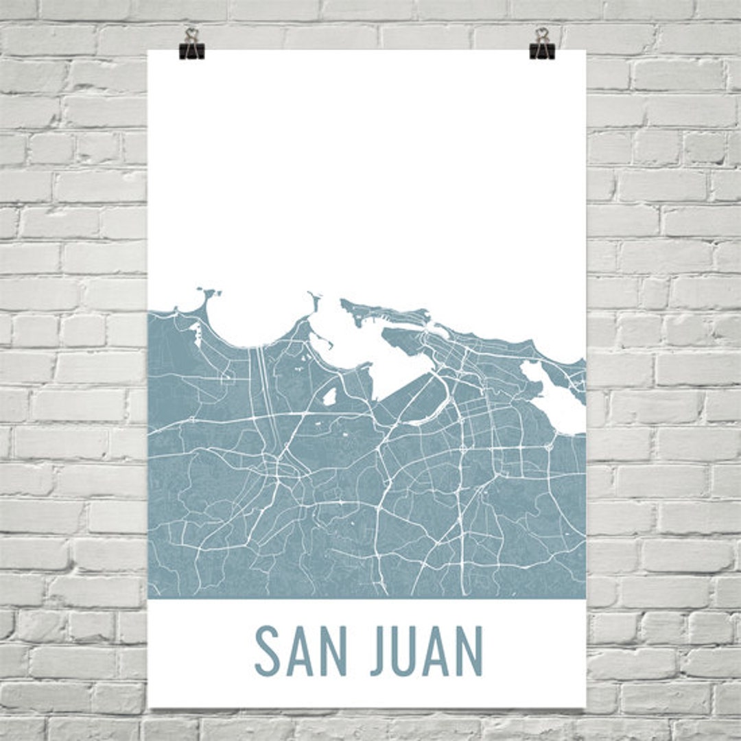 San Juan Map, San Juan Art, San Juan Print, San Juan PR Poster, San ...