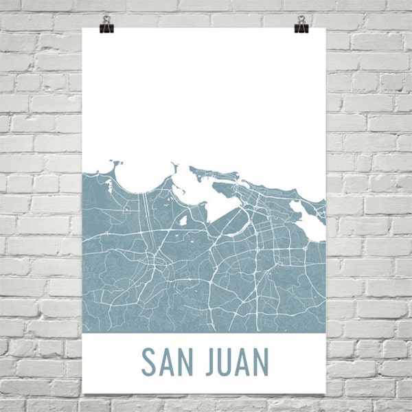 San Juan Map, San Juan Art, San Juan Print, San Juan PR Poster, San Juan Wall Art, San Juan Gift, Map of San Juan, San Juan Decor, Map Art