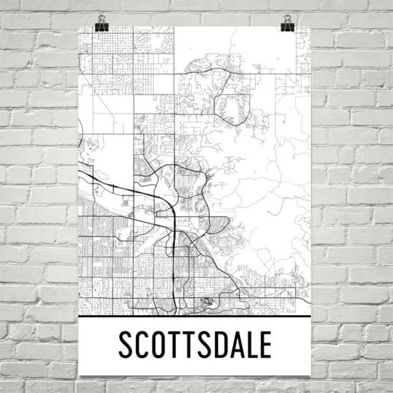 Scottsdale Map Scottsdale Art Scottsdale Print Scottsdale | Etsy