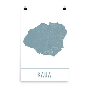 Kauai Map, Kauai Art, Kauai Print, Kauai Poster, Kauai Wall Art, Map of Kauai, Kauai Gift, Kauai Poster, Kauai Decor, Kauai Map Art Print