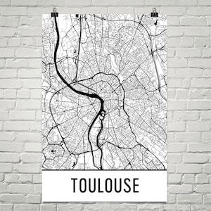 Toulouse Karte, Toulouse Kunst, Toulouse-Druck, Toulouse Frankreich Poster, Toulouse Wandkunst, Toulouse Geschenk, Karte von Toulouse, Geburtstag, moderne, Kunst