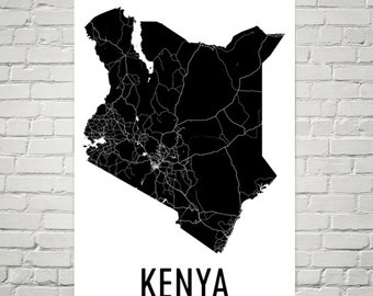 Kenya Map, Map of Kenya, Kenyan Art, Kenyan Decor, Kenya Gift, Kenya Print, Kenya Poster, Kenya Wall Art, Kenya Art, Kenyan Gifts, Kenyan