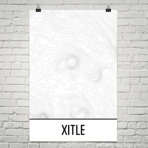 Xitle vulkaan Print, Mexico City Mexico Poster Mexico topografische kaart, kaart van de vulkaan, wandelen van de Gift, vulkaan kunst, Mexicaanse kunst afdrukken, Mexico kunst