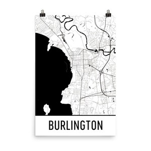 Burlington Map, Burlington Art, Burlington Print, Burlington VT Poster, Burlington Wall Art, Map of Burlington, Burlington Poster, Art, Gift