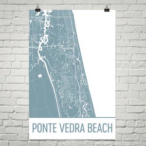 Ponte Vedra Beach kaart, Ponte Vedra Beach kunst, Ponte Vedra Beach Print, Ponte Vedra Beach FL Poster, kunst aan de muur, geschenk, kaart van Florida, Poster