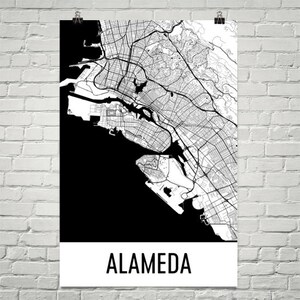 Alameda Map, Alameda Art, Alameda Print, Alameda CA Poster, Alameda Wall Art, Alameda Gift, Map of California, California Poster, Alameda