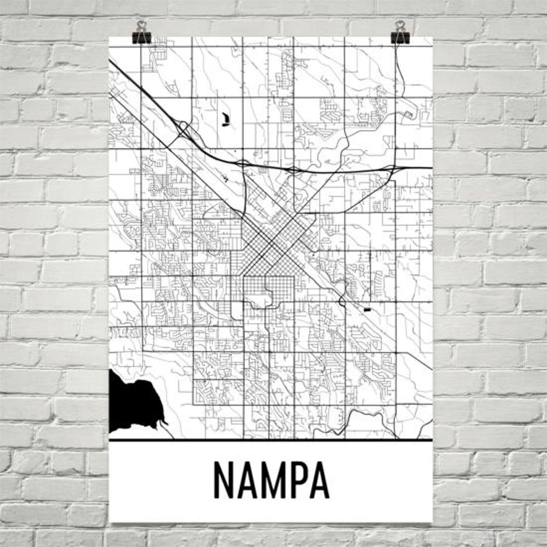 Nampa Map, Nampa Art, Nampa Print, Nampa Idaho Poster, Nampa Wall Art