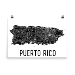 Puerto Rico Art, Puerto Rico Wall Art, Puerto Rico Gift, Puerto Rico Map, Map of Puerto Rico, Puerto Rico Print, Puerto Rico Decor, Map Art