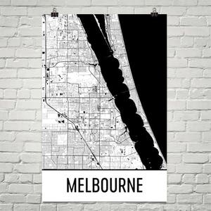 Melbourne Map, Melbourne Art, Melbourne Print, Melbourne FL Poster, Melbourne Wall Art, Gift, Map of Florida, Florida Poster, Florida Decor